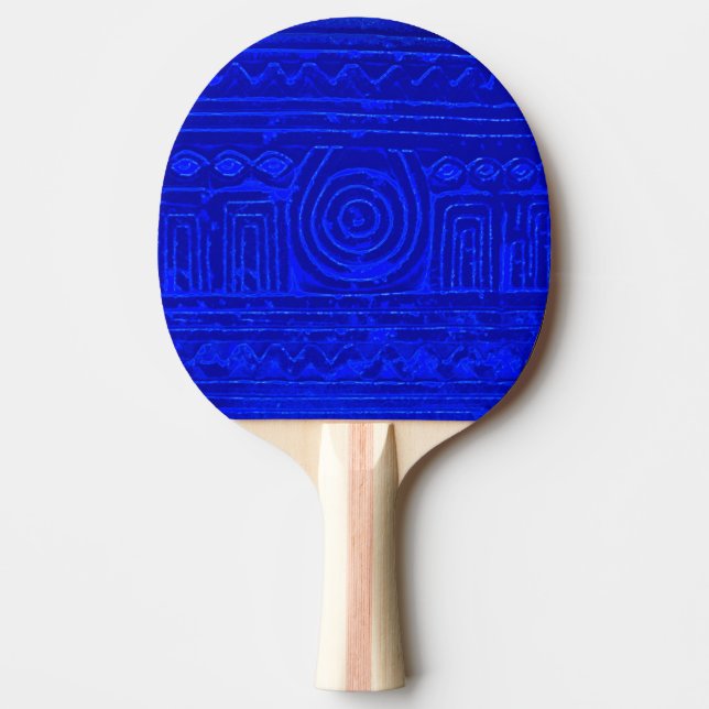 Raquete De Ping Pong Azul Mesopotâmico Sumeriano Antigo (Frente)