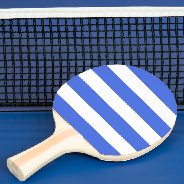 Raquete De Ping Pong Azul Real com Faixa Branca Clássica (Insitu)