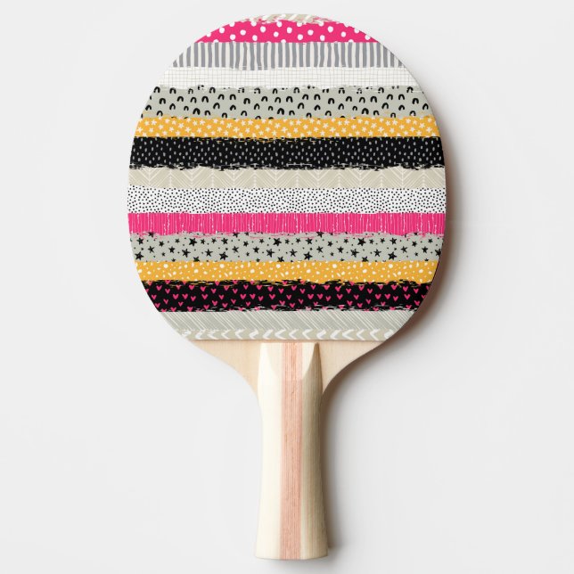 Raquete De Ping Pong Azulejos de patch: Design sem costura versátil. (Frente)