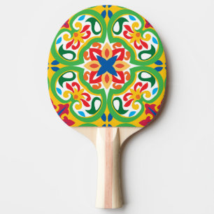 Raquete De Ping Pong 💛 🧡 Azulejos, um padrão muito decorativo.