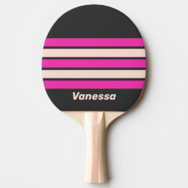 Raquete De Ping Pong Balão Retro Listrado com Nome