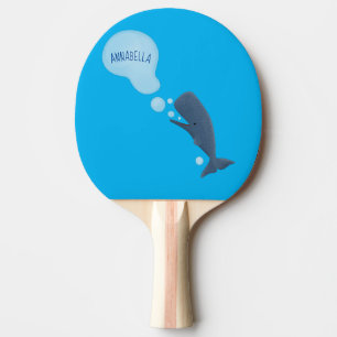 Raquete De Ping Pong Baleia de esperma branca soprando cartoons
