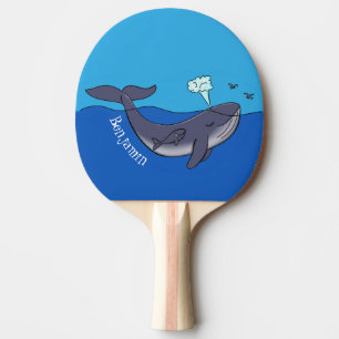 Raquete De Ping Pong Baleia e caricatura branca de vitelo