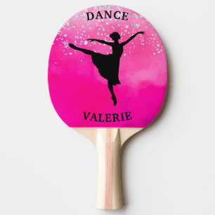 Raquete De Ping Pong Ballerina Dance Pink Ombre Sparkle
