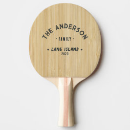 Raquete De Ping Pong Bambu Leve Antigo Nome de Família à Beira-Mar