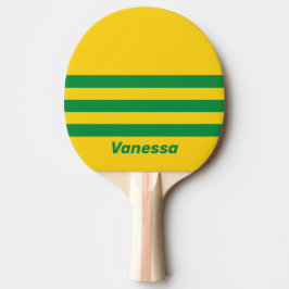 Raquete De Ping Pong Banana Tropical Retro com Três Listras na Horizont