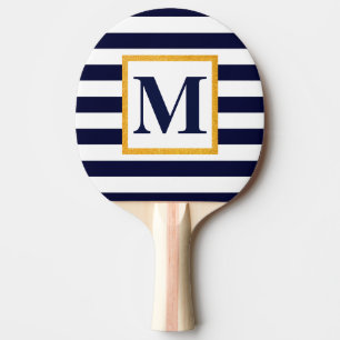 Raquete De Ping Pong Bandas brancas e azuis