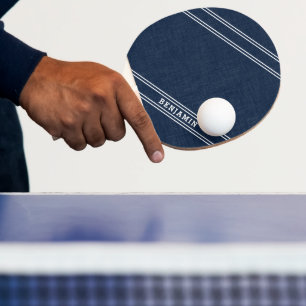 Raquete De Ping Pong Bandas brancas Marinhos, monogramas, modernas