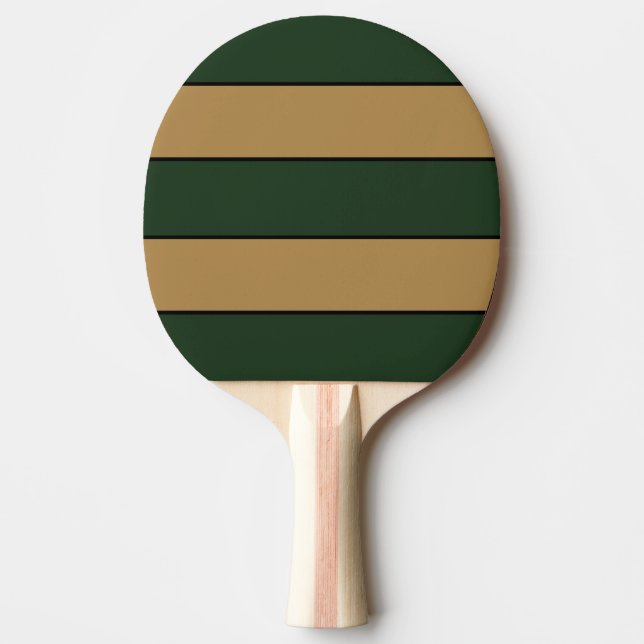 Raquete De Ping Pong Bandas Clássicas De Natal Verdes E Douradas (Frente)