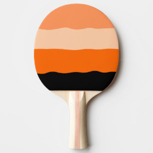 Raquete De Ping Pong Bandas de onda laranja e preta minimalistas