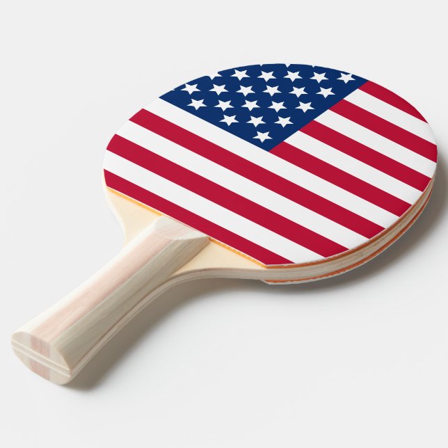 Raquete De Ping Pong Bandeira Americana (Verso inclinado)