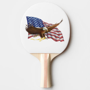 Raquete De Ping Pong Bandeira Americana e Águia
