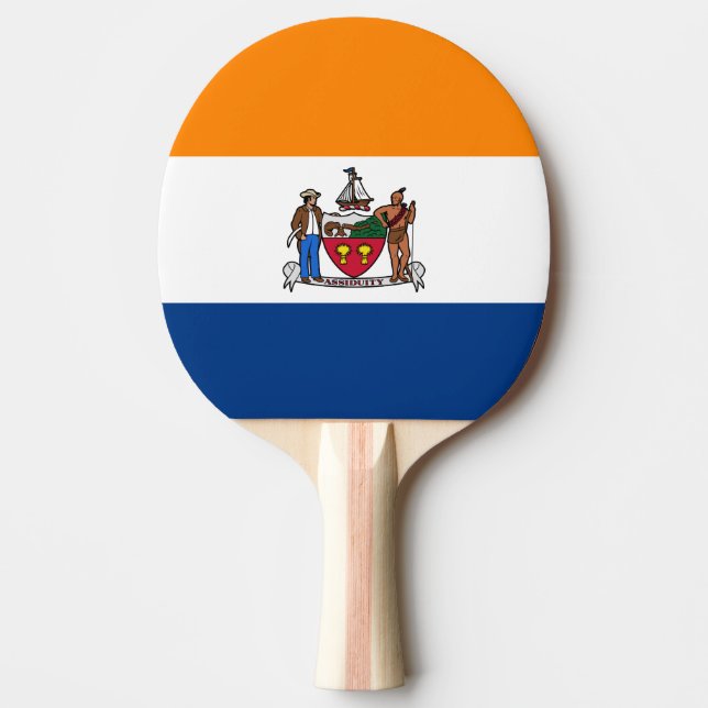 Raquete De Ping Pong Bandeira de Albany, Nova Iorque (Frente)