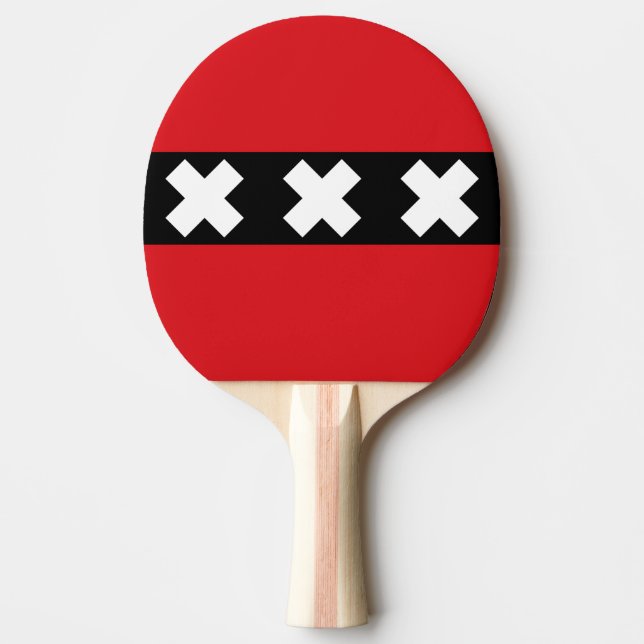 Raquete De Ping Pong Bandeira de Amesterdã, Países Baixos Ping Pong Pad (Frente)