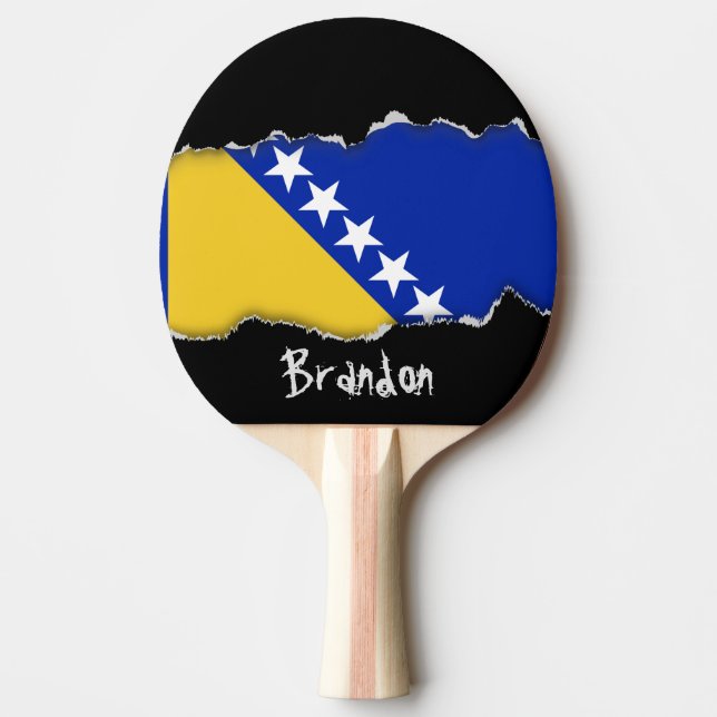 Raquete De Ping Pong Bandeira de Bósnia (Frente)