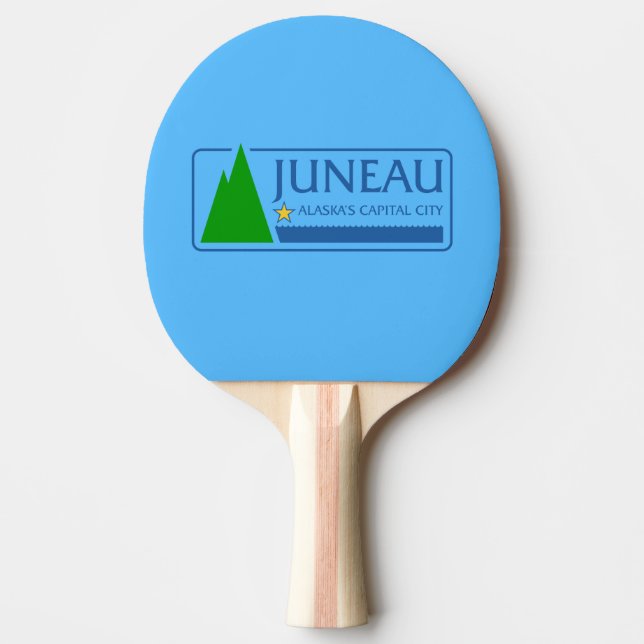 Raquete De Ping Pong Bandeira de Juneau, Alasca Ping Pong Paddle (Frente)