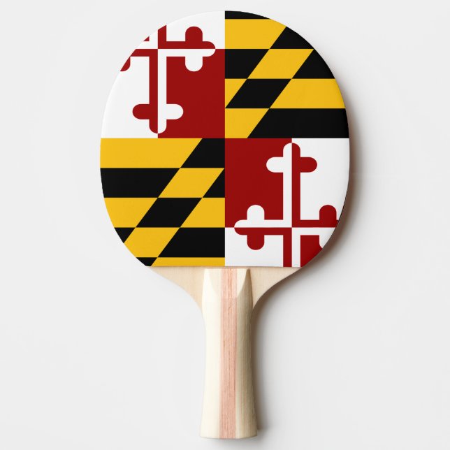 Raquete De Ping Pong Bandeira de Maryland (Frente)
