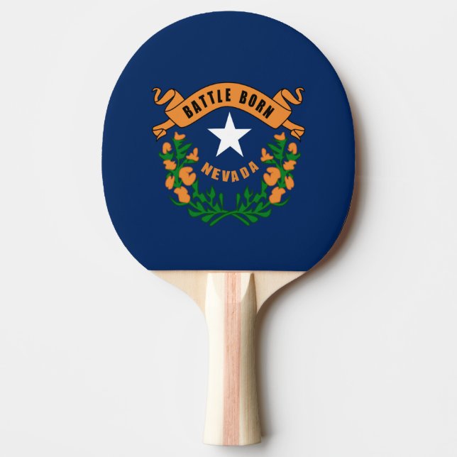 Raquete De Ping Pong Bandeira de Nevada (Frente)