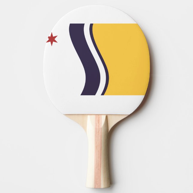 Raquete De Ping Pong Bandeira de South Bend, Indiana (Frente)