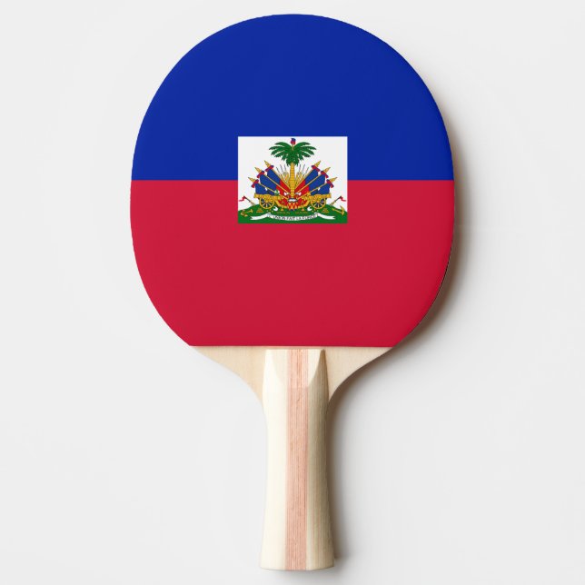 Raquete De Ping Pong Bandeira do Ping Pong do Haiti (Frente)
