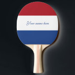 Raquete De Ping Pong Bandeira holandesa Patriótica<br><div class="desc">Bandeira Patriótica dos Países Baixos A bandeira nacional dos Países Baixos é oficialmente descrita como vermilion brilhante, prata e azul de cobalto. O primeiro líder da República Holandesa foi William I de Orange, que se juntou aos nacionalistas holandeses e liderou a luta pela independência da Espanha. Em parte por respeito...</div>