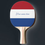 Raquete De Ping Pong Bandeira holandesa Patriótica<br><div class="desc">Bandeira Patriótica dos Países Baixos A bandeira nacional dos Países Baixos é oficialmente descrita como vermilion brilhante, prata e azul de cobalto. O primeiro líder da República Holandesa foi William I de Orange, que se juntou aos nacionalistas holandeses e liderou a luta pela independência da Espanha. Em parte por respeito...</div>