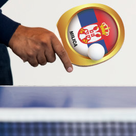 Raquete De Ping Pong Bandeira Patriótica da Sérvia