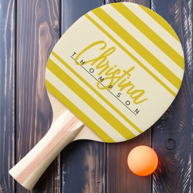 Raquete De Ping Pong Banner de polo do século médio - Nome pintado de l (Criador carregado)