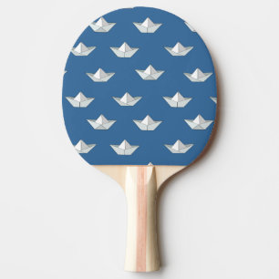 Raquete De Ping Pong Barcos Origami No Padrão De Água