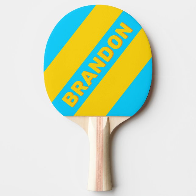 Raquete De Ping Pong Barramento de Praia Retro Summer com Nome (Frente)