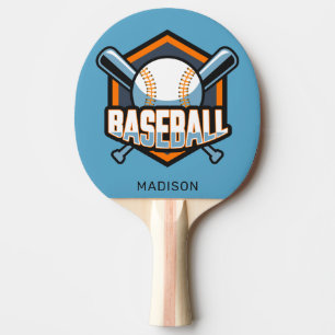 Raquete De Ping Pong Baseball de cores e nome personalizado