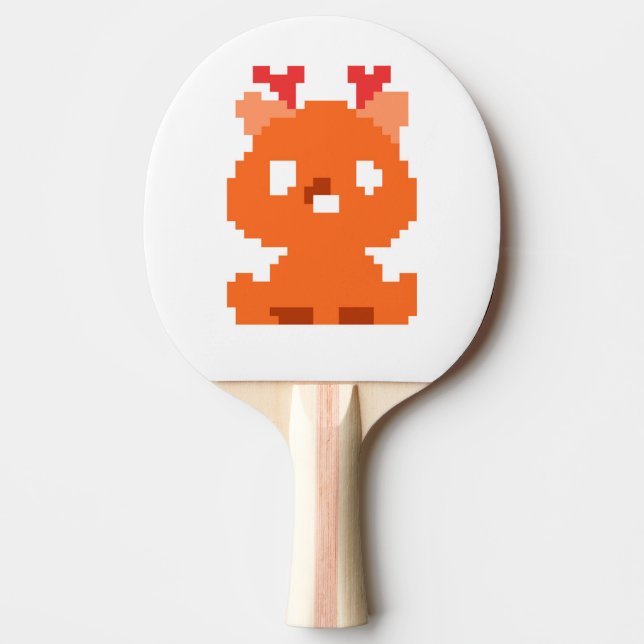 Raquete De Ping Pong Bebê de cervo pixelado fofo (Frente)