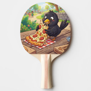 Raquete De Ping Pong Bebê Desenho Animado Melro Corvo Gralha Comendo Pi