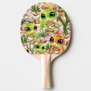 Raquete De Ping Pong Bebê Geckos Personagens de desenho animados
