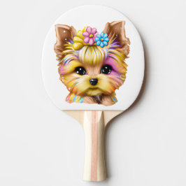Raquete De Ping Pong Bebê-Yorkie bonito e adorável