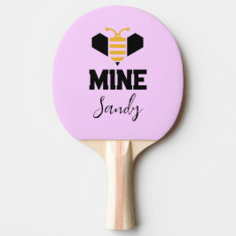 Raquete De Ping Pong Bee Mine (nome) Presente Romântico Minimalista