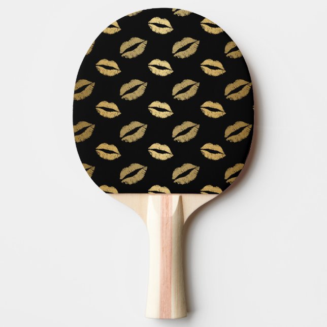 Raquete De Ping Pong Beijos dourados (Frente)