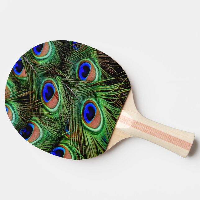 Raquete De Ping Pong Belo Penas de Peacock (Lateral do verso)