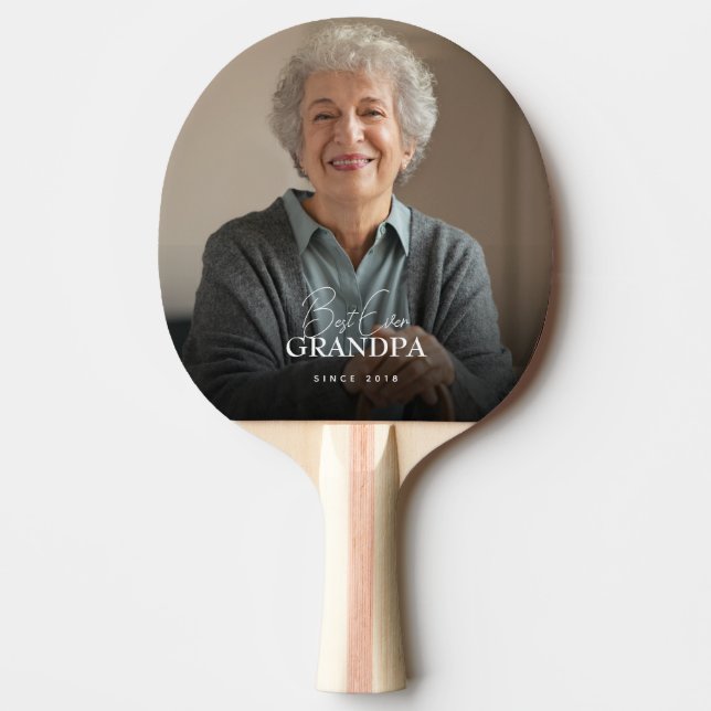 Raquete De Ping Pong Best Ever Grandpa Since 20XX Simple Elegant Photo (Frente)