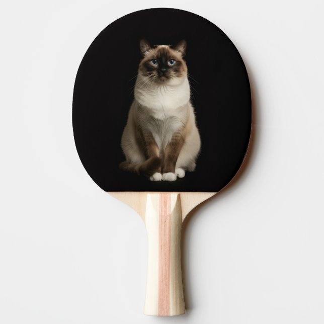 Raquete De Ping Pong Black 4 Luxe ping pong paddle, Birmanese Cat (Verso)