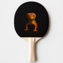 Black 4 Luxe ping pong paddle, Leopard Gecko