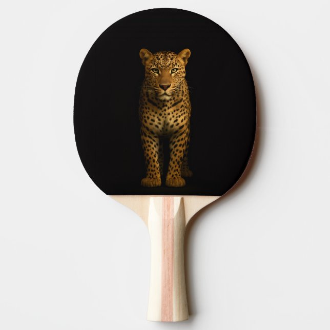Raquete De Ping Pong Black 4 Luxe ping pong paddle, Majestic Leopard (Verso)