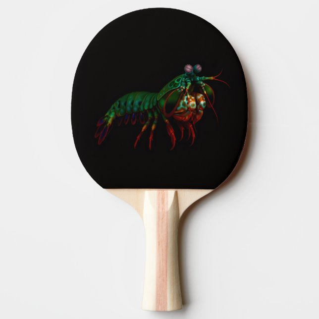 Raquete De Ping Pong Black 4 Luxe ping pong paddle, Mantis Shrimp (Verso)