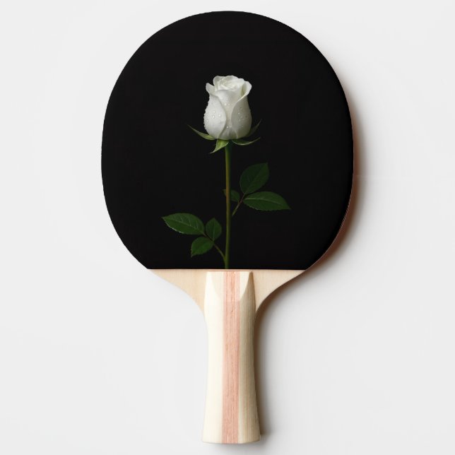 Raquete De Ping Pong Black 4 Luxe ping pong paddle, Pure White Rose (Verso)