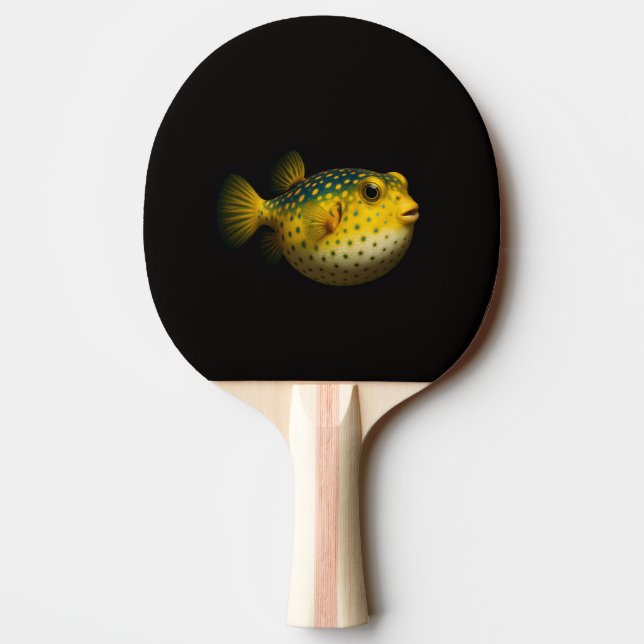 Raquete De Ping Pong Black 4 Luxe ping pong paddle, Yellow Putterfish (Verso)