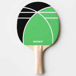 Raquete De Ping Pong Black and Bright Green Personalized