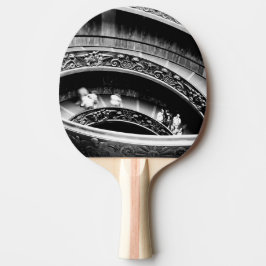 Raquete De Ping Pong Black and White Spiral Staircase