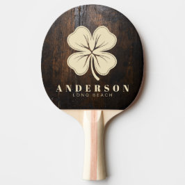 Raquete De Ping Pong Bloco de Corte Escuro Trevo de Quatro Folhas com N