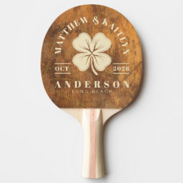Raquete De Ping Pong Bloco de Corte Irlandês Crista de Casamento Trevo 