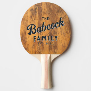 Raquete De Ping Pong Bloco de Corte Nome da Família Retrô & Ano